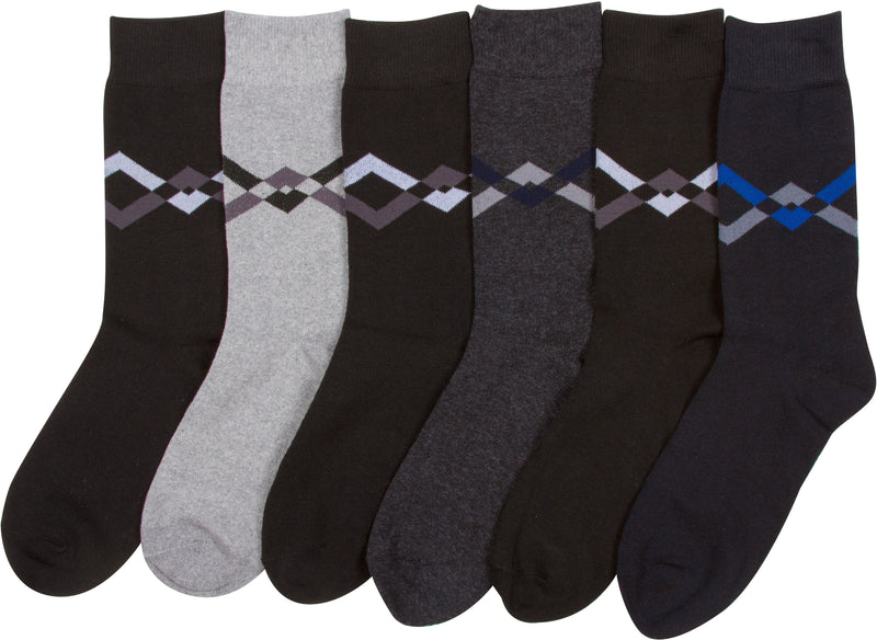 Sakkas Men's Patterned Dress Socks Value 6-Pack