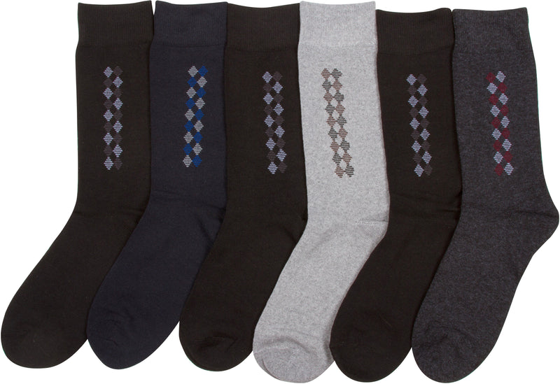 Sakkas Men's Patterned Dress Socks Value 6-Pack