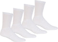 Sakkas Men's Basic Cotton Blend Athletic / Sport Crew Socks Value 4-Pack#color_White