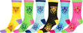 Sakkas Women's Fun Colorful Design Poly Blend Crew Socks Assorted 6-Pack#Color_Keys