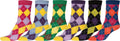 Sakkas Women's Fun Colorful Design Poly Blend Crew Socks Assorted 6-Pack#Color_BrightArgyle1