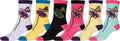 Sakkas Women's Fun Colorful Design Poly Blend Crew Socks Assorted 6-Pack#Color_Butterfly1