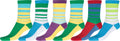 Sakkas Women's Fun Colorful Design Poly Blend Crew Socks Assorted 6-Pack#Color_Stripe4