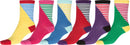 Sakkas Women's Fun Colorful Design Poly Blend Crew Socks Assorted 6-Pack