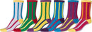 Sakkas Women's Fun Colorful Design Poly Blend Crew Socks Assorted 6-Pack