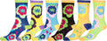 Sakkas Women's Fun Colorful Design Poly Blend Crew Socks Assorted 6-Pack#Color_Flower