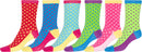 Sakkas Women's Fun Colorful Design Poly Blend Crew Socks Assorted 6-Pack