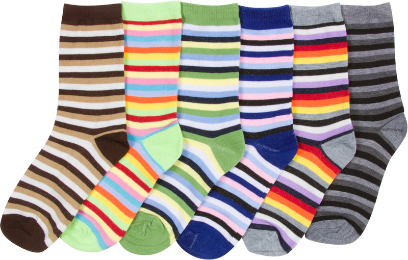 Sakkas Women's Fun Colorful Design Poly Blend Crew Socks Assorted 6-Pack