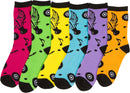 Sakkas Women's Fun Colorful Design Poly Blend Crew Socks Assorted 6-Pack