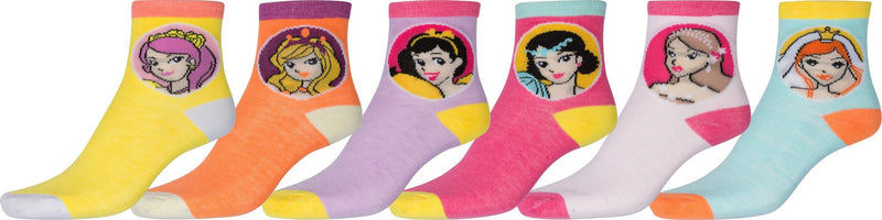 Sakkas Girl's Creative Fun Cotton Blend Crew Socks Assorted Color 6-Pack