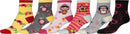 Sakkas Girl's Creative Fun Cotton Blend Crew Socks Assorted Color 6-Pack