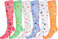 Sakkas Women's Fun Colorful Design Poly Blend Knee High Socks Assorted 6-Pack#color_Bubbles