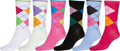 Sakkas Women's Fun Colorful Design Poly Blend Crew Socks Assorted 6-Pack#Color_SolidArgyle