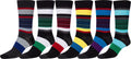 Sakkas Men's Classic Patterned Dress Socks Value 6-Pack#color_Stripe3