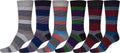 Sakkas Men's Classic Patterned Dress Socks Value 6-Pack#color_Stripe4