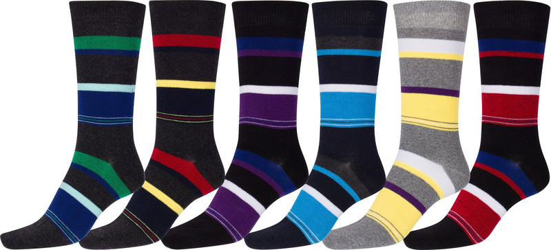 Sakkas Men's Classic Patterned Dress Socks Value 6-Pack