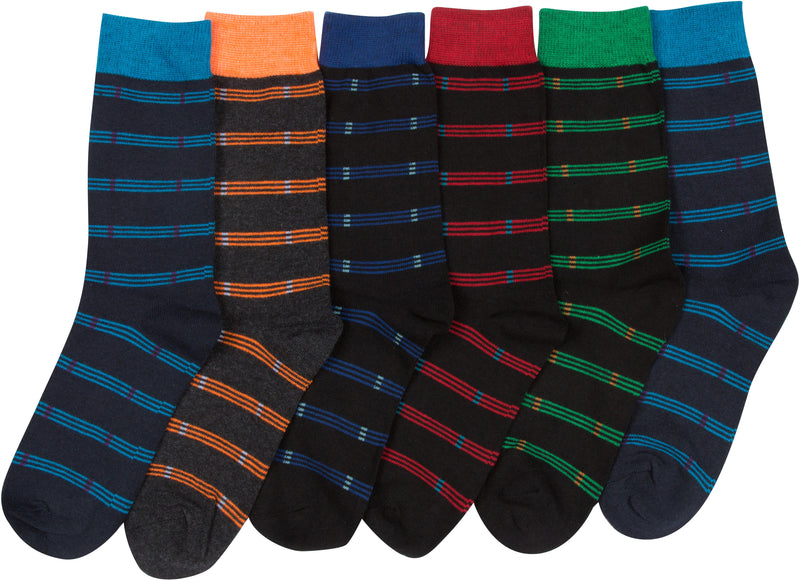 Sakkas Men's Classic Patterned Dress Socks Value 6-Pack