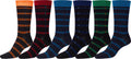 Sakkas Men's Classic Patterned Dress Socks Value 6-Pack#color_Stripe7