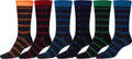 Sakkas Men's Classic Patterned Dress Socks Value 6-Pack#color_Stripe7