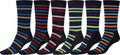 Sakkas Men's Classic Patterned Dress Socks Value 6-Pack#color_Stripe8