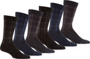Sakkas Mens Cotton Blend Cross Pattern Dress And Casual Socks , 6-Pack Assorted