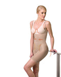 Sakkas Women's Full Body Thermal Braless Body Shaper with Adjustable Straps#color_Nude