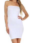 Sakkas Strapless Stretch Bandeaux Dress#color_White