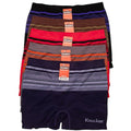 Sakkas Men's Seamless Athletic Style Stretch Boxer Briefs - Assorted Color 6 Pack #color_MultiStripe
