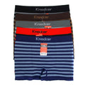 Sakkas Men's Seamless Athletic Style Stretch Boxer Briefs - Assorted Color 6 Pack #color_HorizontalStripe