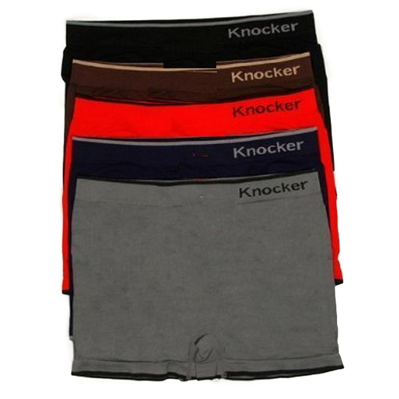 Sakkas Men's Seamless Athletic Style Stretch Boxer Briefs - Assorted Color 6 Pack