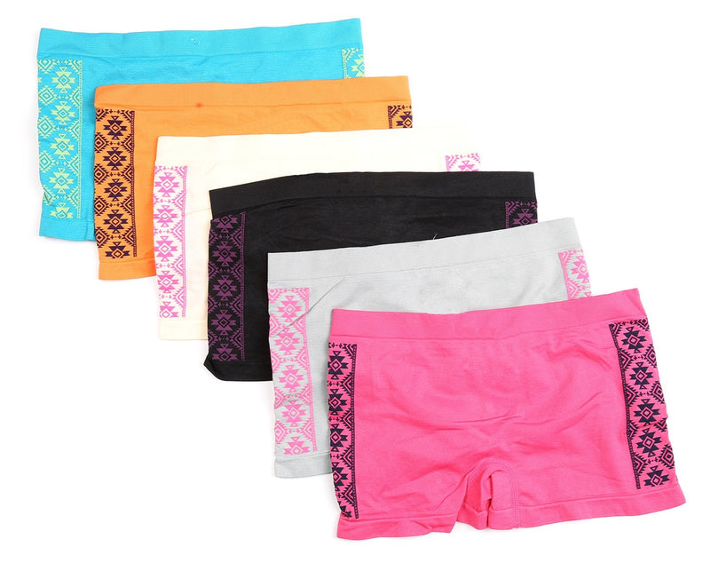 Sakkas Women's Seamless Stretch Boy Short Panties (6 Pack)