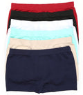Sakkas Women's Seamless Stretch Boy Short Panties (6 Pack)#color_Solid1