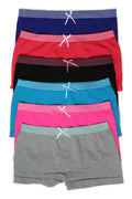Sakkas Women's Seamless Stretch Boy Short Panties (6 Pack)#color_StripedBand