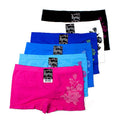 Sakkas Women's Seamless Stretch Boy Short Panties (6 Pack)#color_PolkaDotRose
