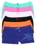 Sakkas Women's Seamless Stretch Boy Short Panties (6 Pack)#color_FloralRhine