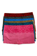 Sakkas Women's Seamless Stretch Boy Short Panties (6 Pack)#color_Lace