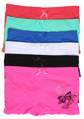 Sakkas Women's Seamless Stretch Boy Short Panties (6 Pack)#color_RhinestoneButterfly