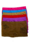 Sakkas Women's Seamless Stretch Boy Short Panties (6 Pack)#color_Leopard