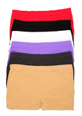 Sakkas Women's Seamless Stretch Boy Short Panties (6 Pack)#color_SolidPlus