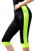 Sakkas Racing Stripe Activewear Sport Capri Leggings#color_Yellow