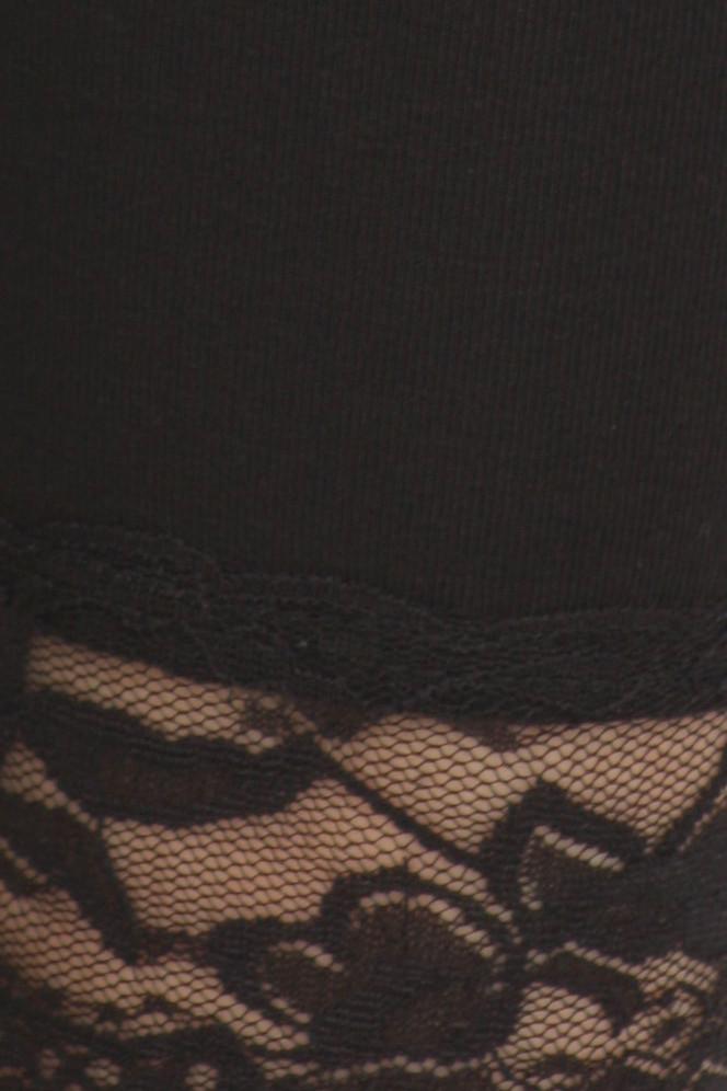 Sakkas Cotton Blend Lace Trim Stretch Capri Leggings - Made in USA