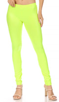 Sakkas Matte Liquid High Waist Stretch Leggings - Made in USA#color_NeonLime