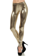 Sakkas Footless Liquid Wet Look Shiny Metallic Stretch Leggings#color_Grey
