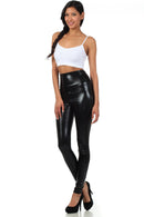 Sakkas Shiny Liquid Metallic High Waist Stretch Leggings - Made in USA