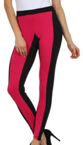 Sakkas Contrast Stripe Fashion Leggings#color_Black / Pink