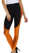Sakkas Easy Comfort Metallic Liquid Leggings#color_Orange