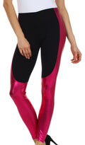 Sakkas Easy Comfort Metallic Liquid Leggings#color_Pink