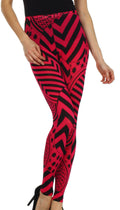 Sakkas Graphic Print Fashion Leggings#color_ChevronFuchsia