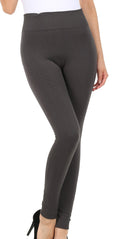 Sakkas Warm Soft Fleece Lined High Waist Leggings#color_CharcoalCableKnit