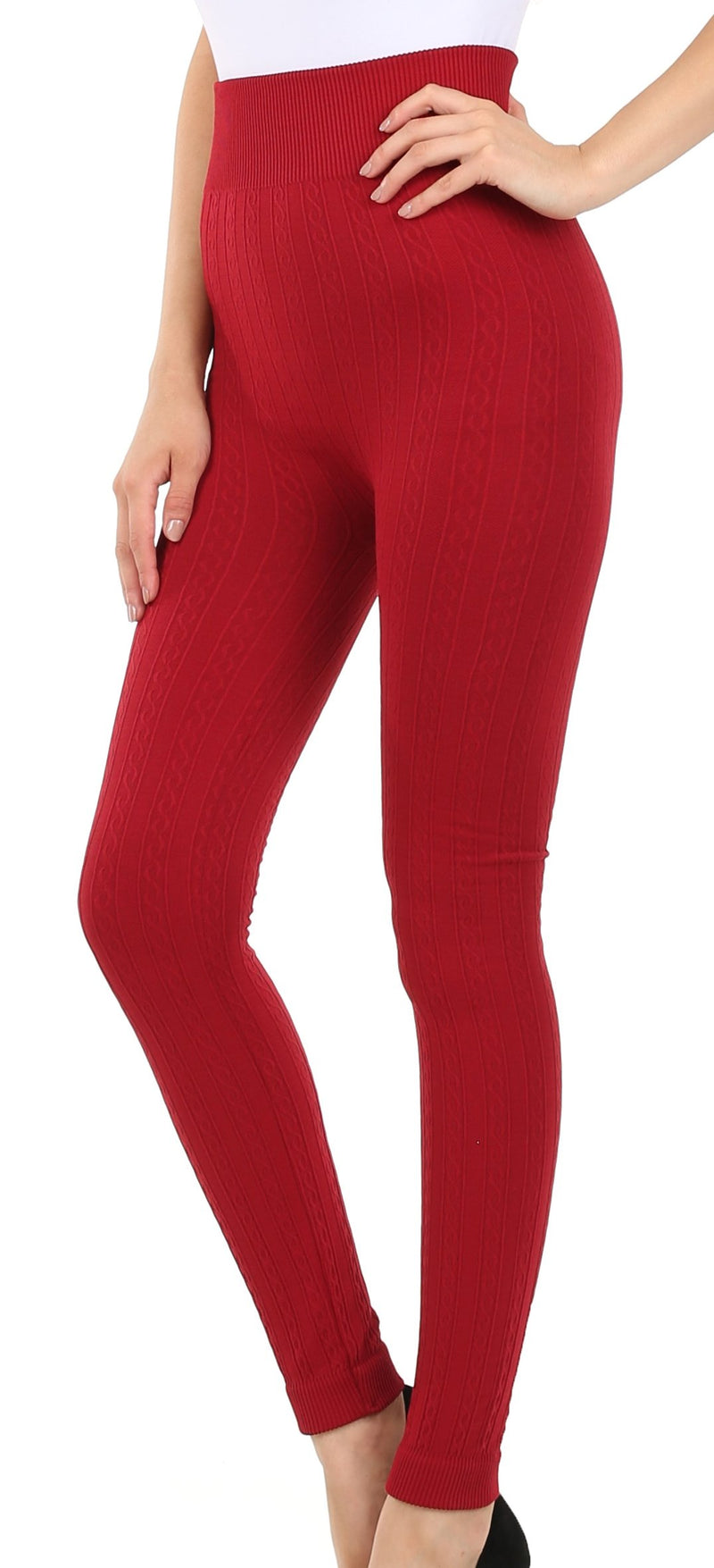 Sakkas Cable Knit Fleece Lined Leggings